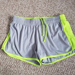 Nkie Gray&Green Dri-Fit Running Shorts